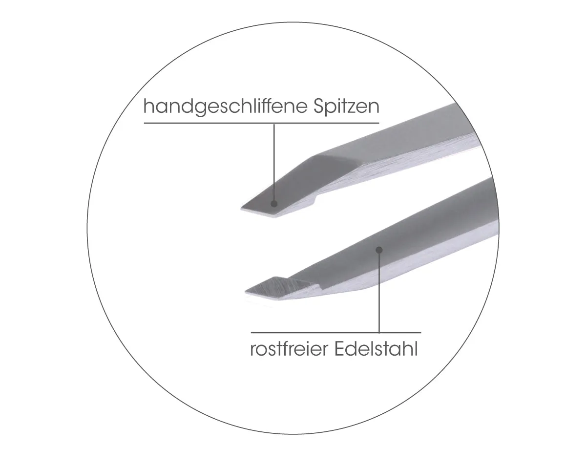Canal Instrumente Haarpinzette schräg 13er Set bunt rostfrei