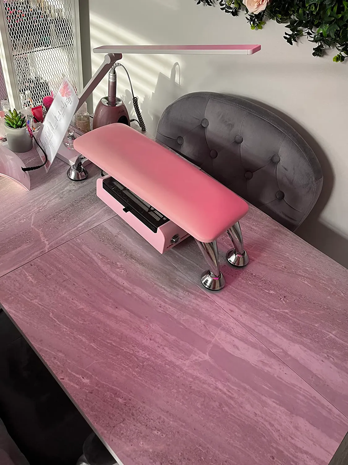 Noverlife Nagel-Armauflage Handkissen pink Mikrofaser 50cm