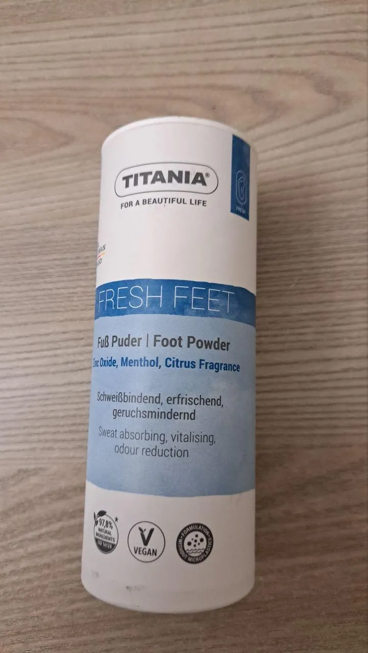 Titania Fußpuder Zinkoxid Menthol Zitrusduft 100 g
