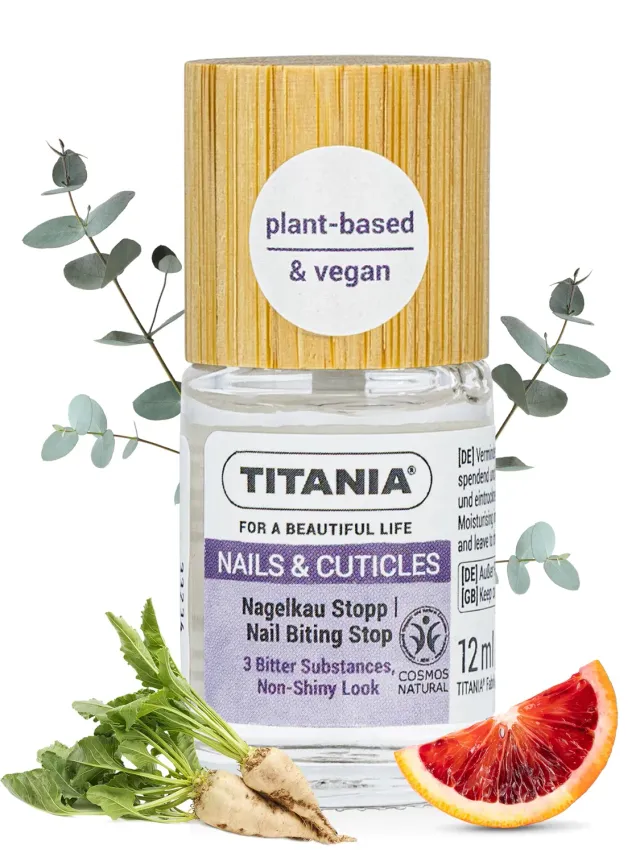 Titania Nagelkau Stopp Bitterlack 12 ml farblos vegan