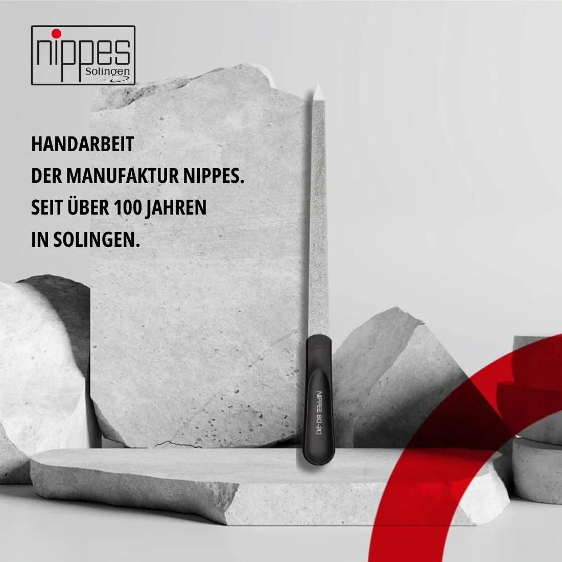 Nippes Solingen Saphir-Nagelfeile 20 cm vernickelt Maniküre
