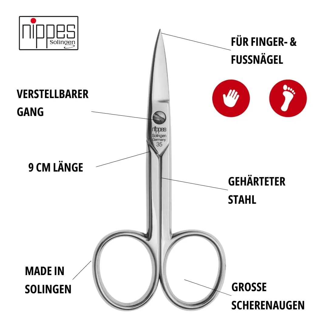 Nippes Solingen Nagelschere 9 cm gehärteter Stahl