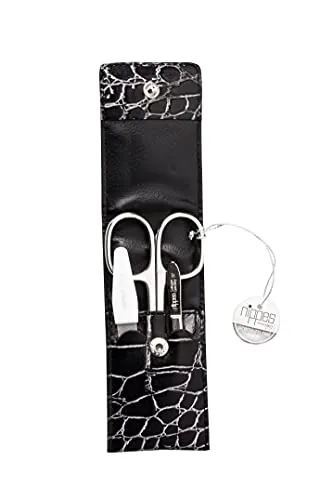 nippes Solingen Maniküre-Set 3-tlg. Rindsleder-Etui Kroko
