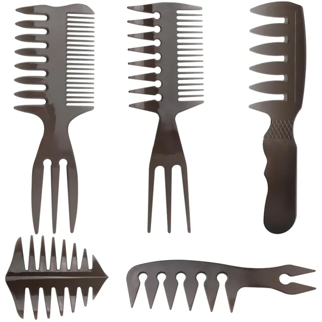 Noverlife Herren Stylingkamm Kunststoff 5er Set schwarz