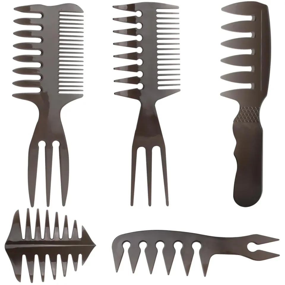 Noverlife Herren Stylingkamm Kunststoff 5er Set schwarz