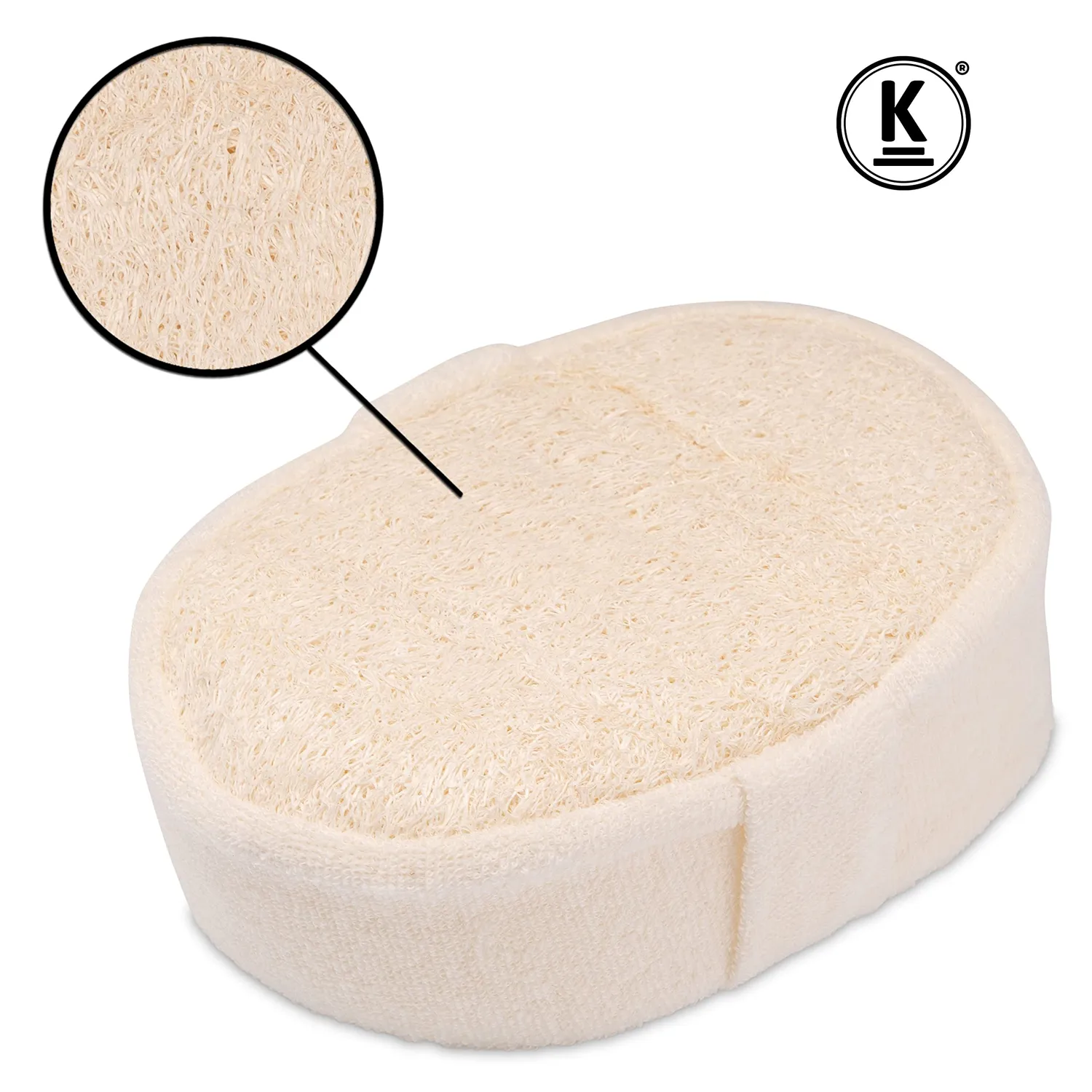 K-Pro Natur-Luffaschwamm Duschschwamm 14,5 cm plastikfrei