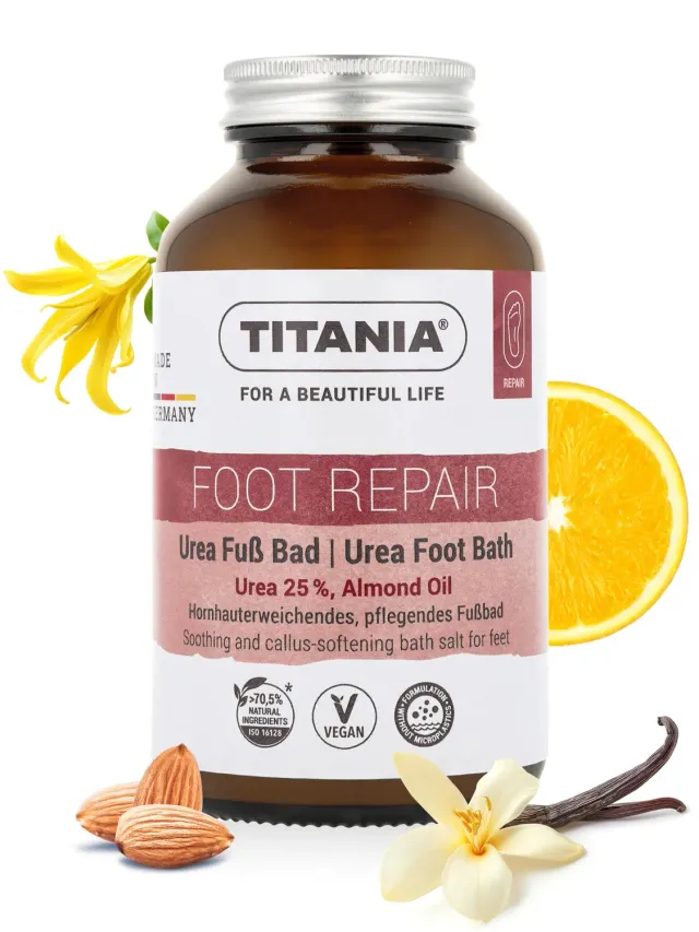 Titania Urea Fußbadesalz 25% 270 g Glas Mandelöl