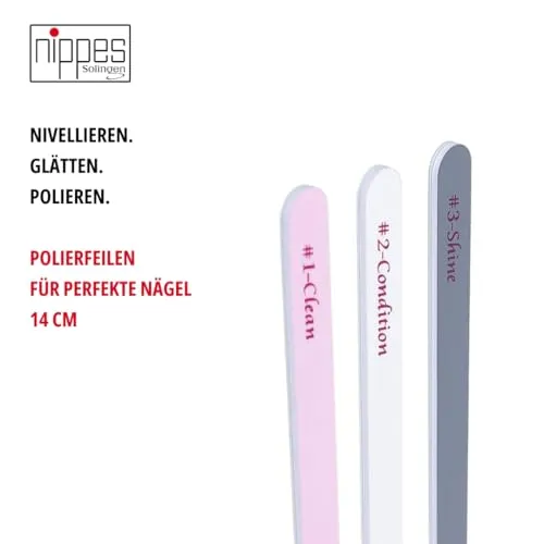 nippes Solingen 59/3 Polierfeilen Set 3-tlg 14 cm Glanz