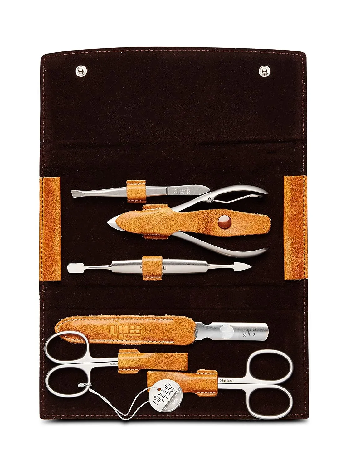 Nippes Solingen Premium Line Maniküre Set Cognac 7-teilig rostfrei