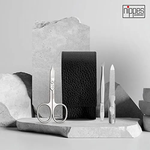 Nippes Solingen Leone Maniküre Set 3-tlg. Leder schwarz