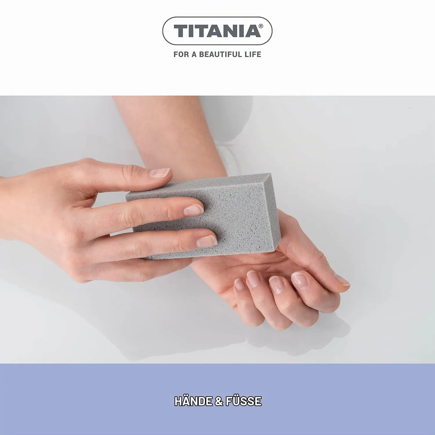 Titania Bimsschwamm eckig Bimsstein für Hornhaut