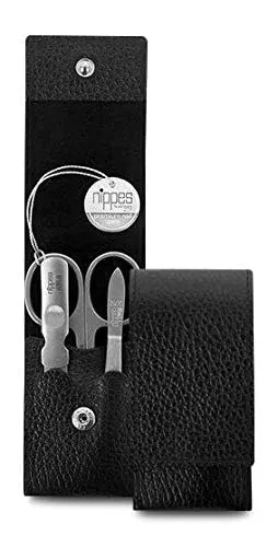 Nippes Solingen Leone Maniküre Set 3-tlg. Leder schwarz