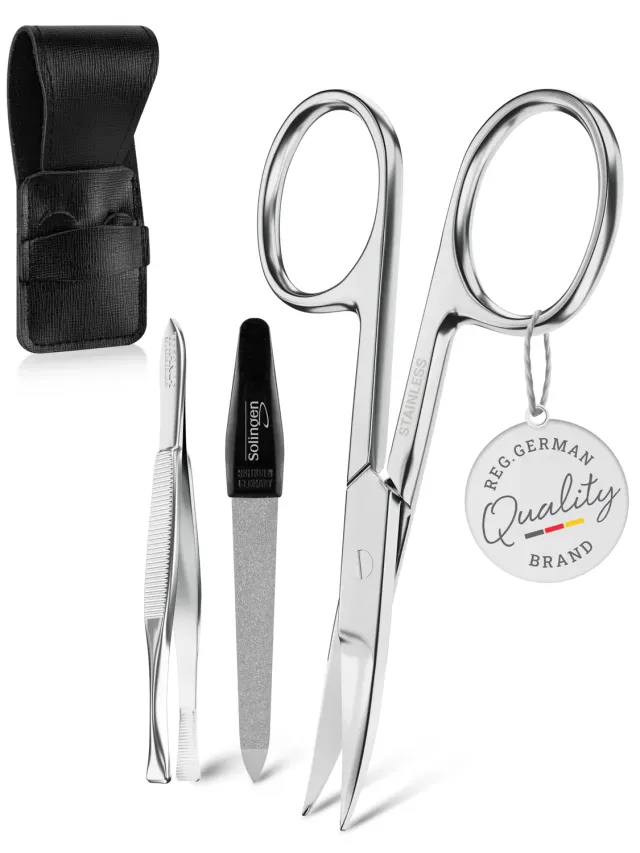Titania Maniküre-Etui Set 3-teilig Echtleder schwarz