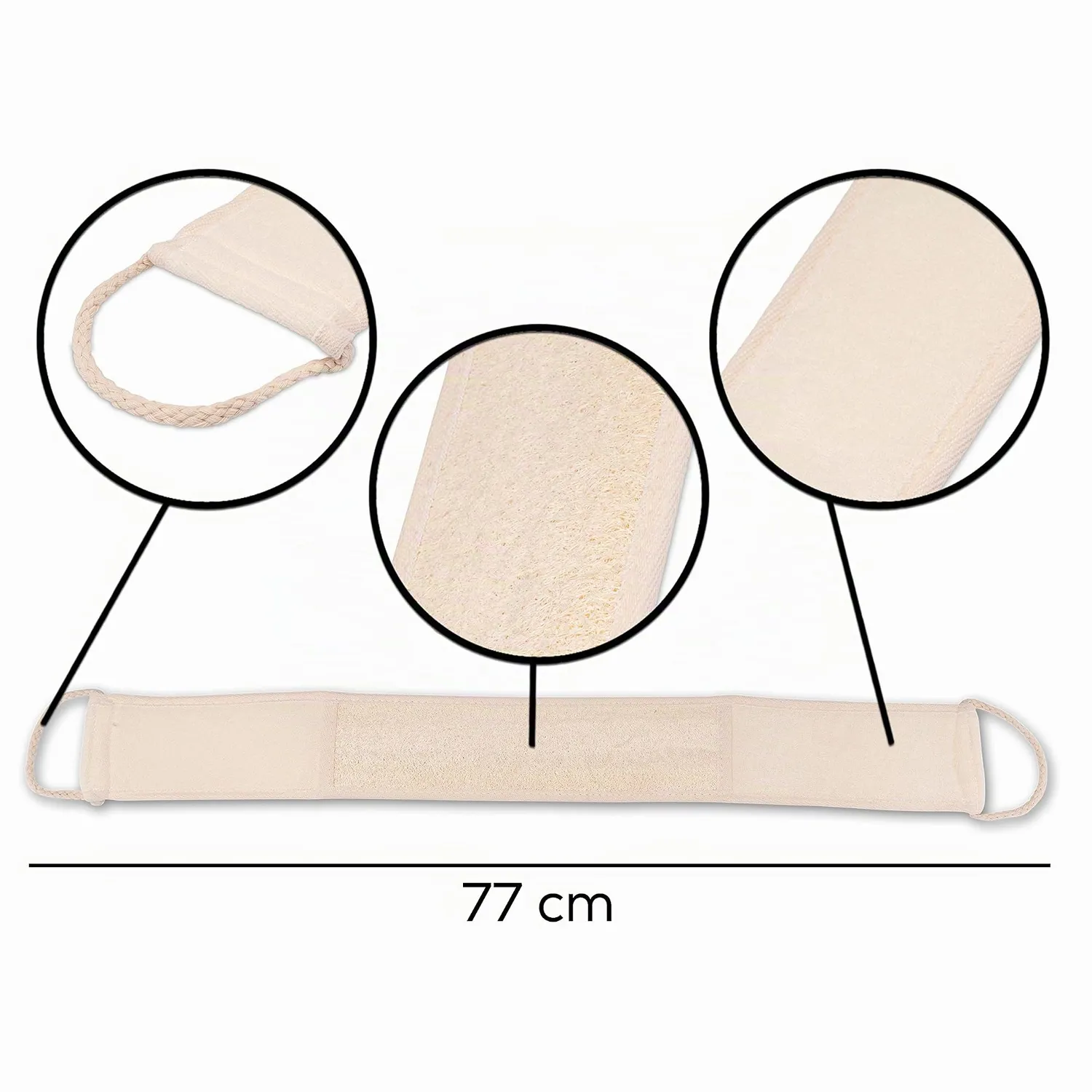 K-Pro Luffa Rückenschrubber 77 cm Massagegurt