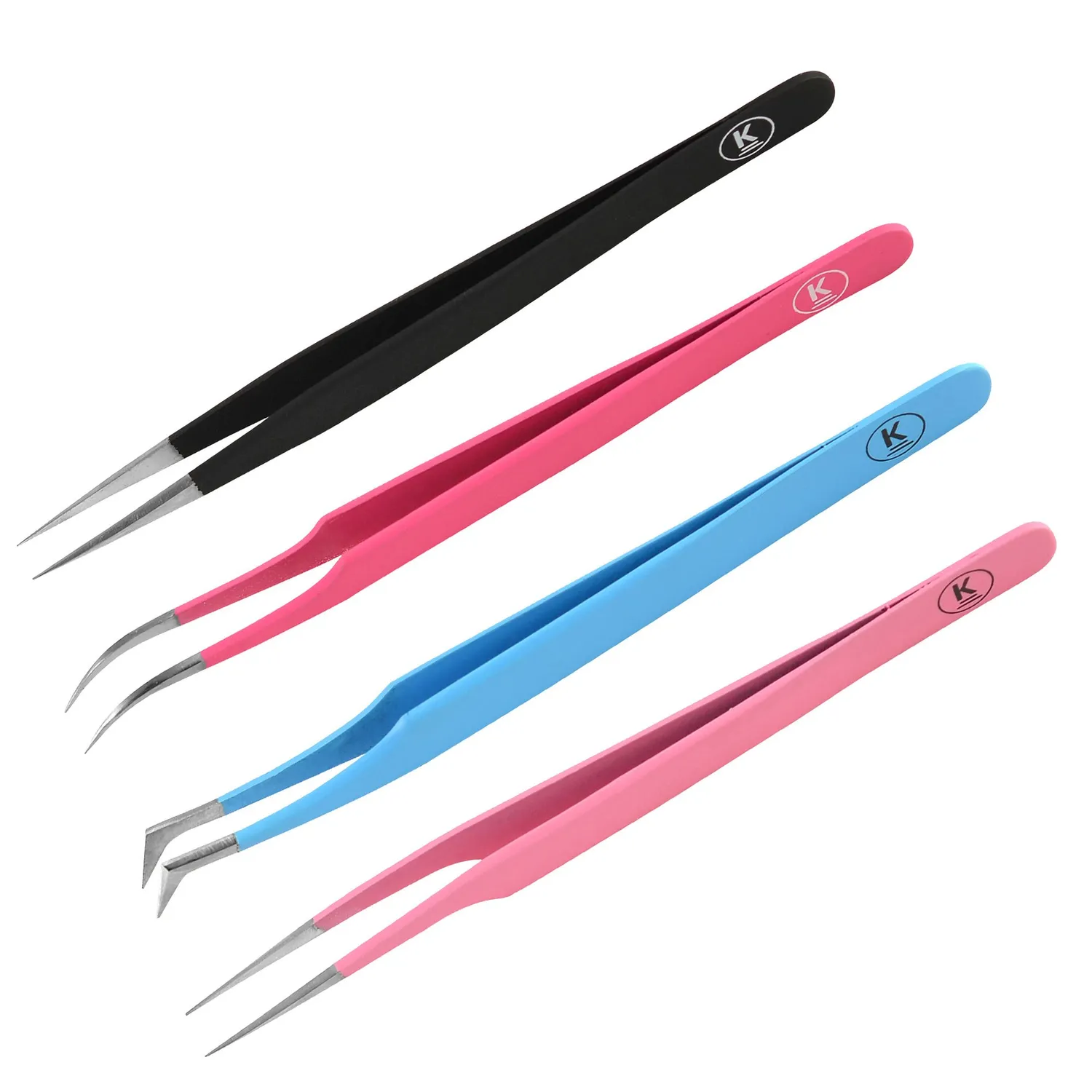 K-Pro 4er Pinzetten Set Edelstahl mit Etui rostfrei