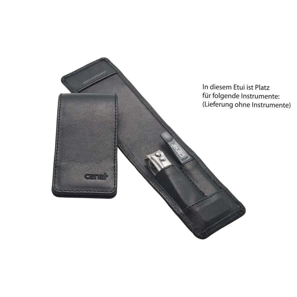 Canal 5383 Reise-Etui Leder schwarz leer 10 cm