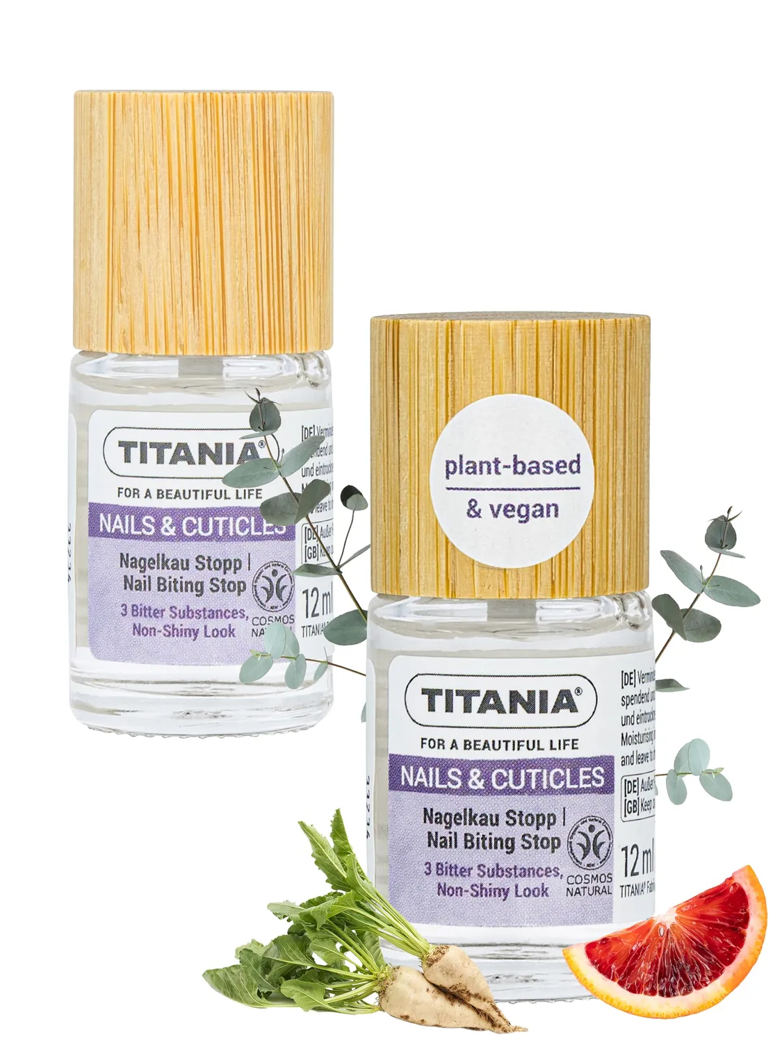 Titania Nagelkau Stopp Bitterlack 12 ml farblos vegan