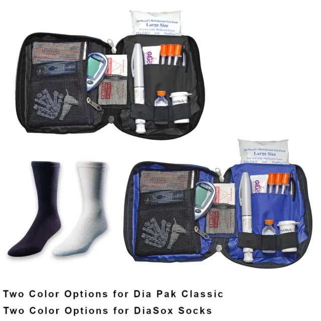 Medicool Dia-Pak Classic Kühltasche Schwarz mit Socken kühlend