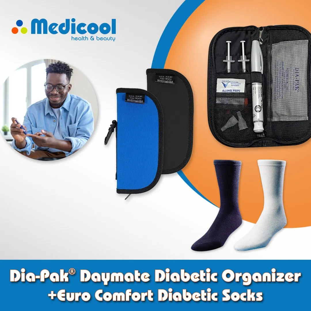 Medicool Dia-Pak Daymate Insulintasche Set Socken wasserabweisend