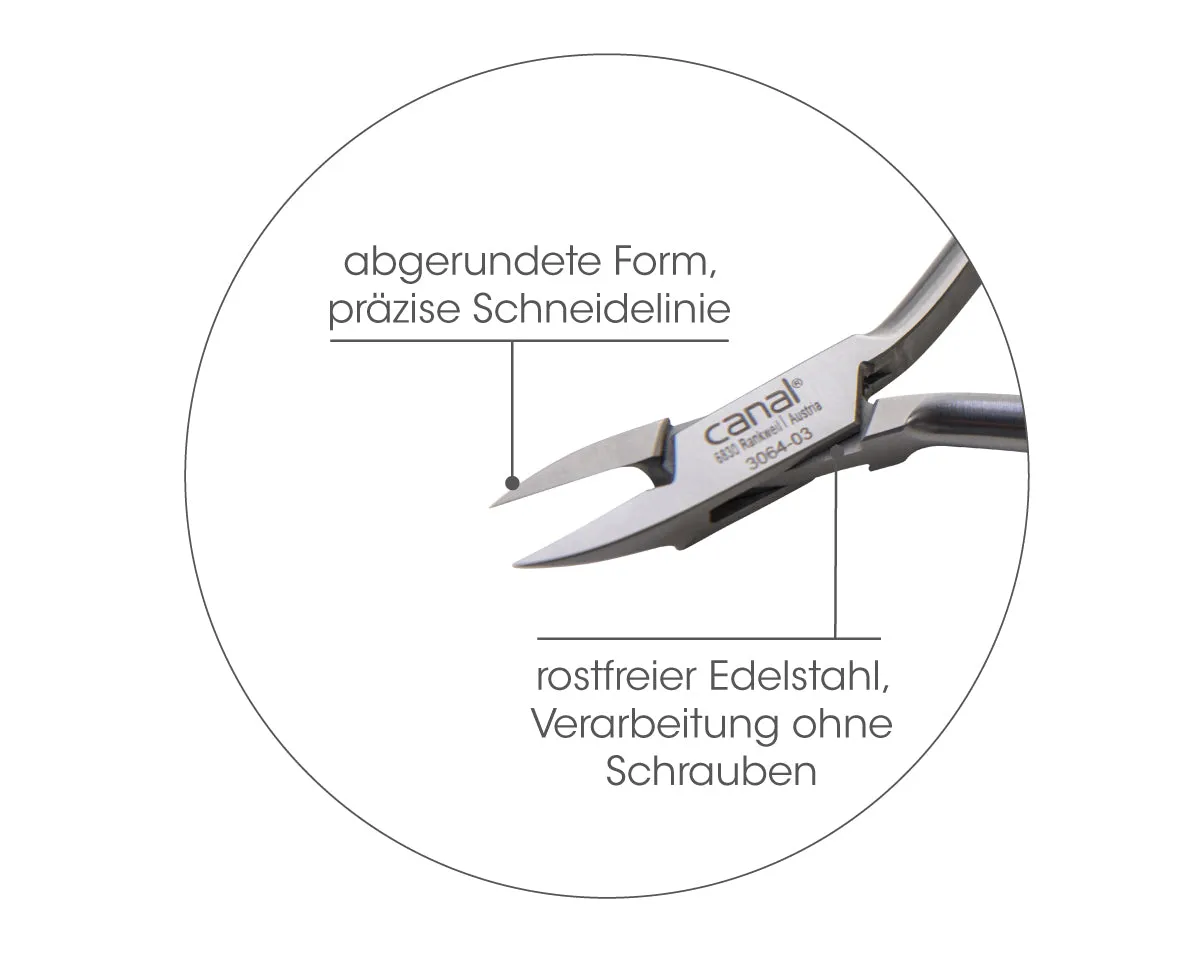 Canal Eckenzange Edelstahl flache Spitze 13 cm