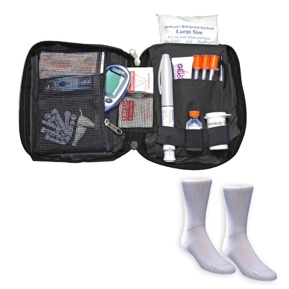 Medicool Dia-Pak Classic Kühltasche Set schwarz mit Socken