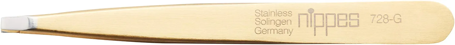 Nippes Solingen Pinzette Spitz 9,5 cm vergoldet