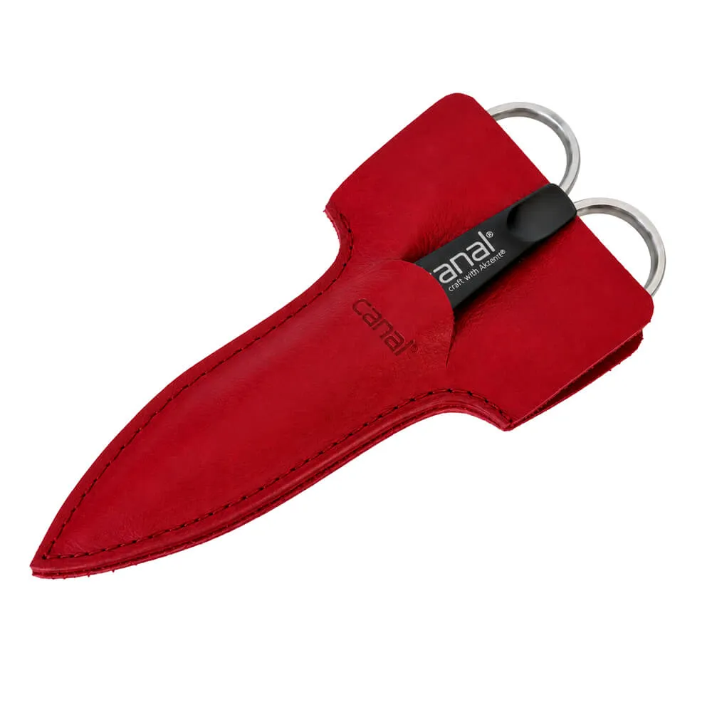 Canal Instrumente 5310 Scheren-Etui Leder Cognac 2-teilig
