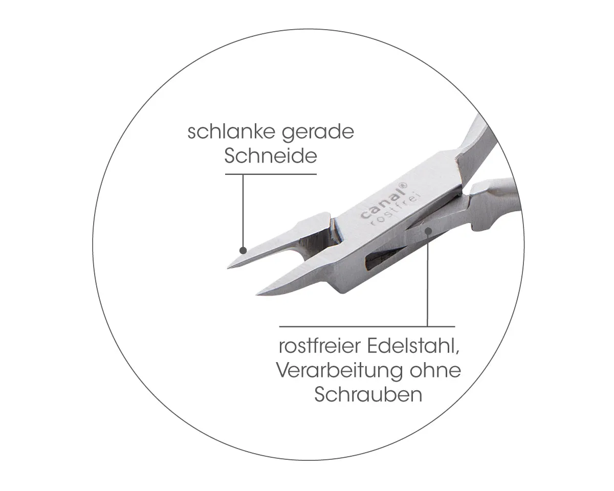 Canal Eckenzange Edelstahl flache Spitze 13 cm