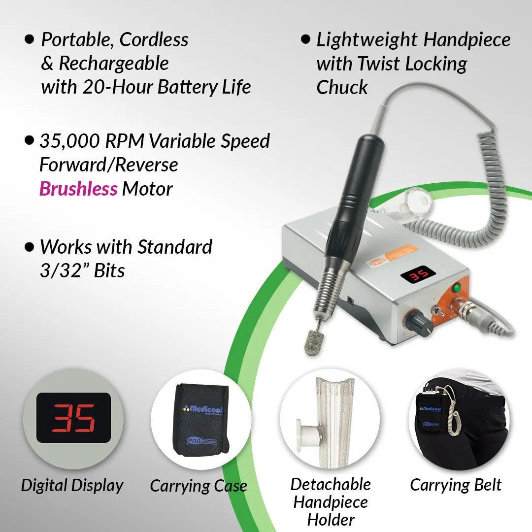 Medicool Pro Power 35K Fußpflegefräser Silber Diamant Set