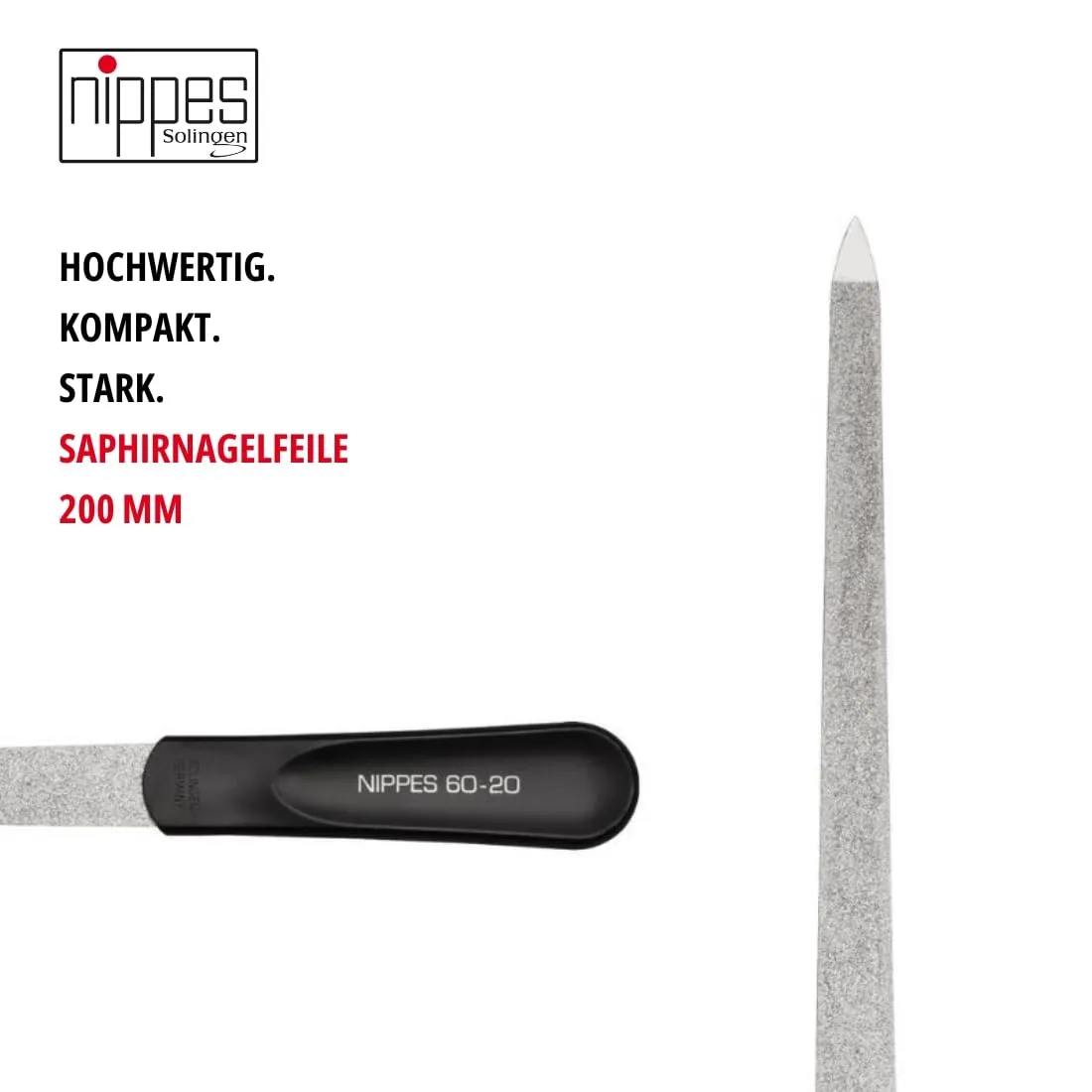Nippes Solingen Saphir-Nagelfeile 20 cm vernickelt Maniküre
