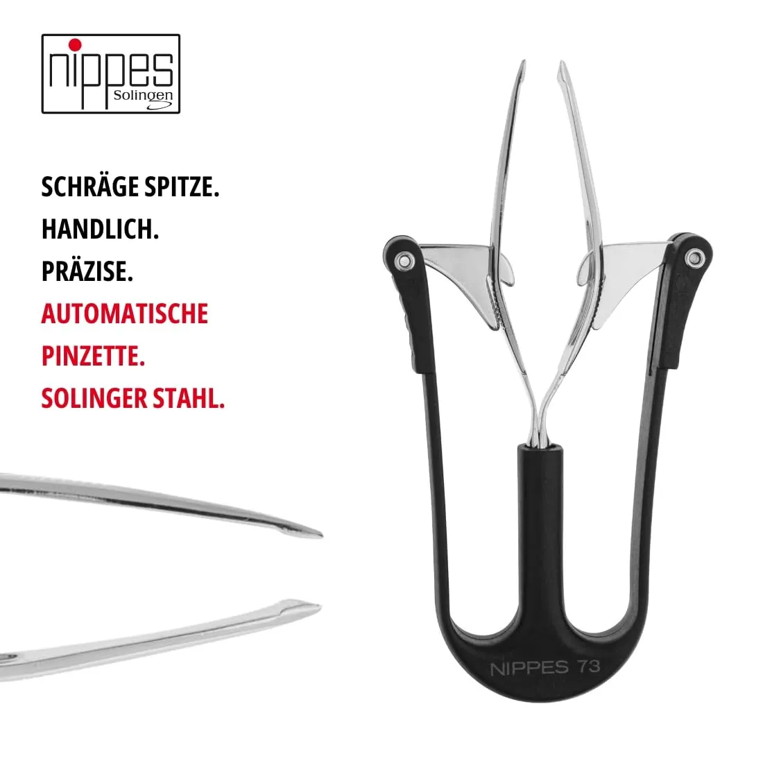 Nippes Solingen Automatische Pinzette 10 cm schwarz