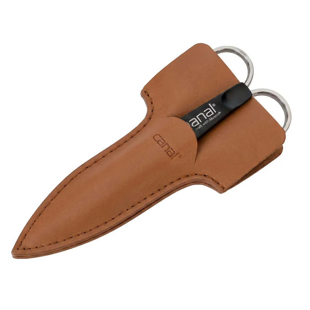 Canal Instrumente 5310 Scheren-Etui Leder Cognac 2-teilig