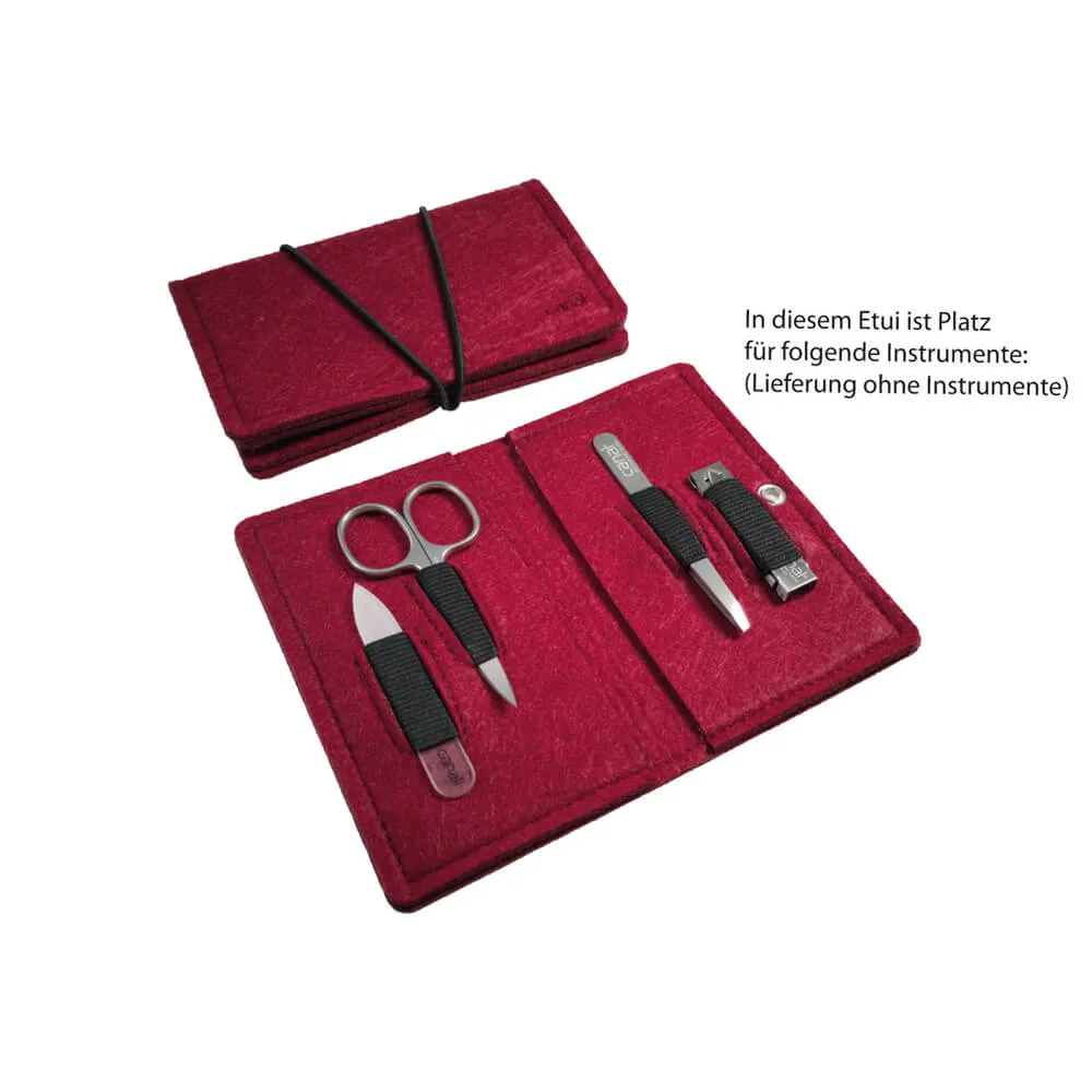 Canal Instrumente Maniküre-Etui Filz rot leer 14,5 cm