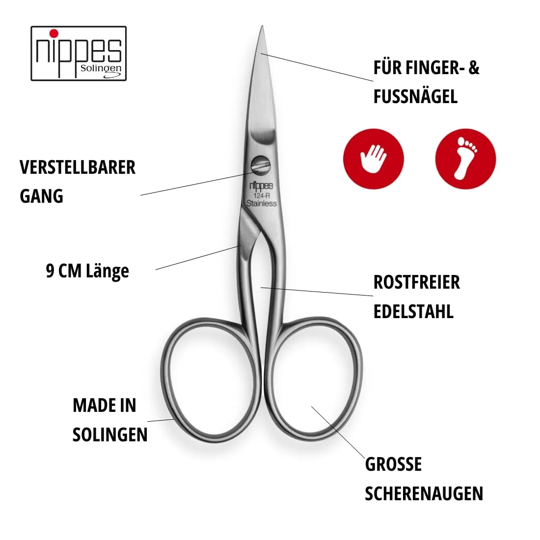 Nippes Solingen Classic 124R Nagelschere 9cm rostfrei