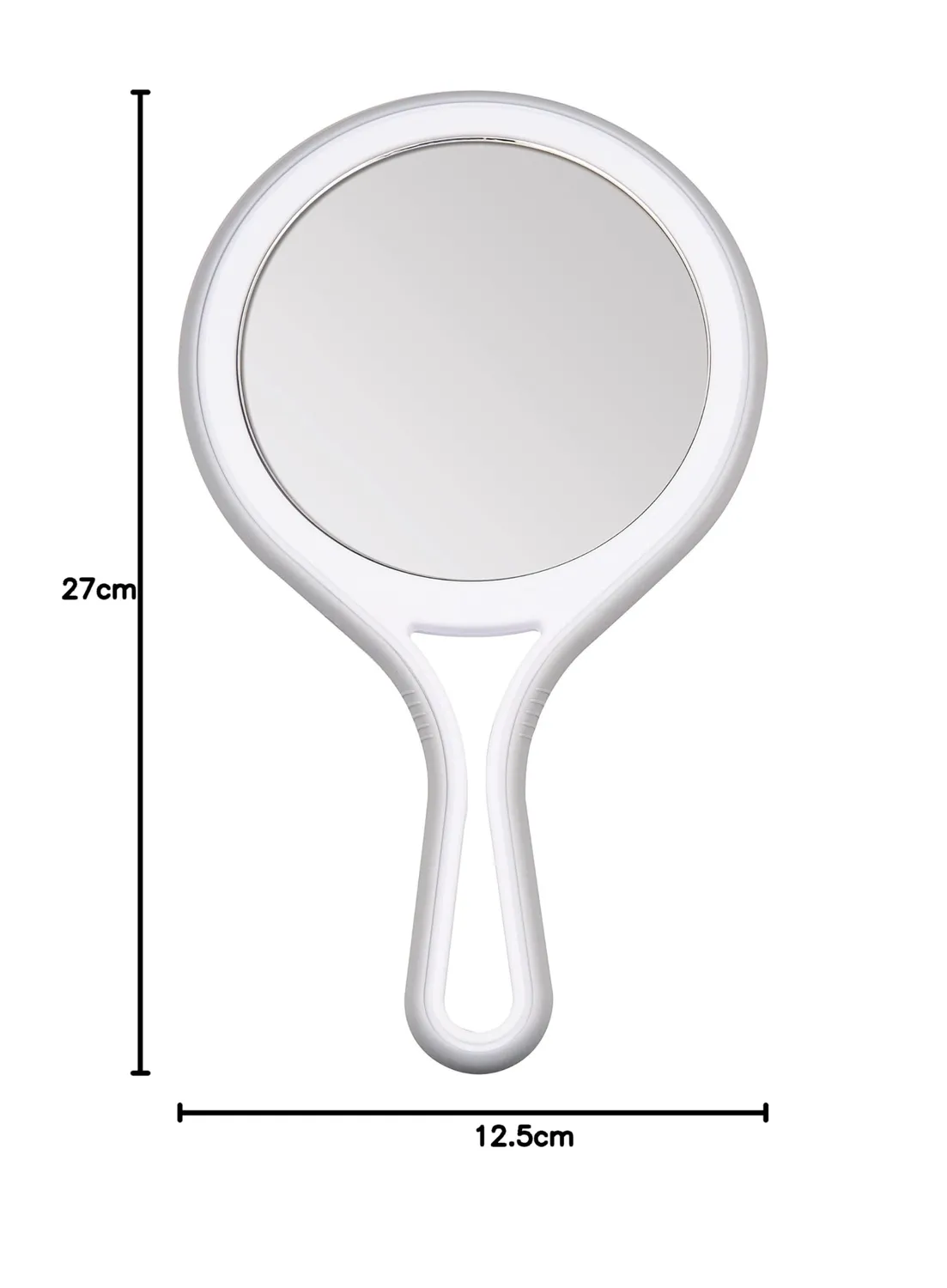 Titania Handspiegel 5-fach Vergrößerung grau 27 cm