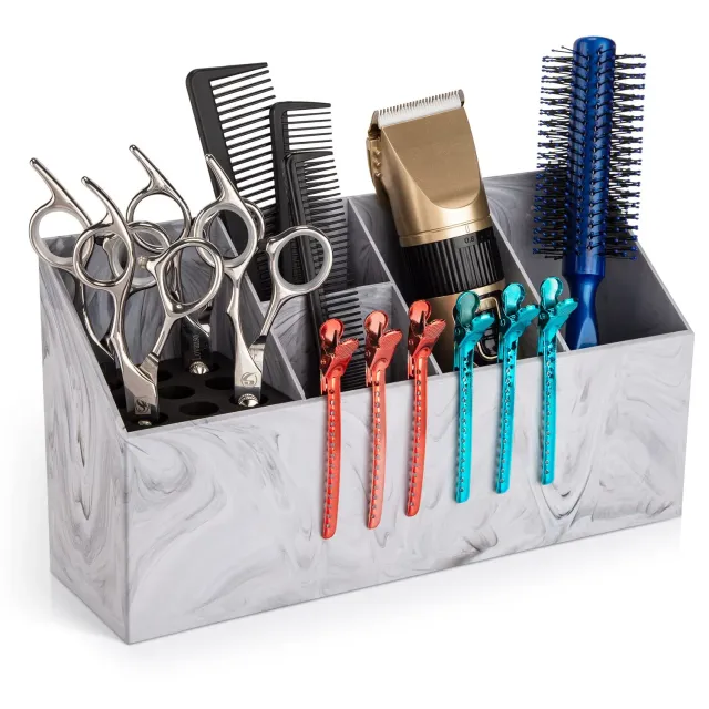 Noverlife Scherenhalter groß Marmormuster Salon Organizer