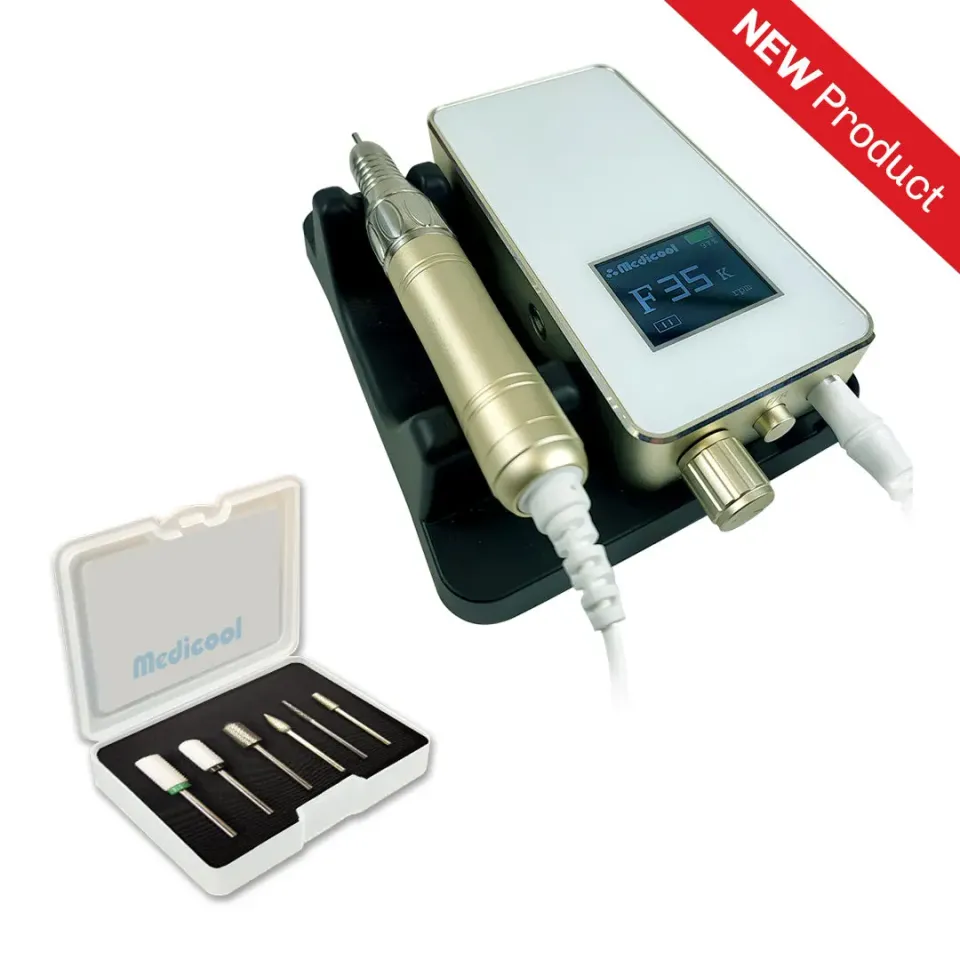 Medicool Pro Power Elite Nagelfräser Champagne Bit-Set 1 Akku