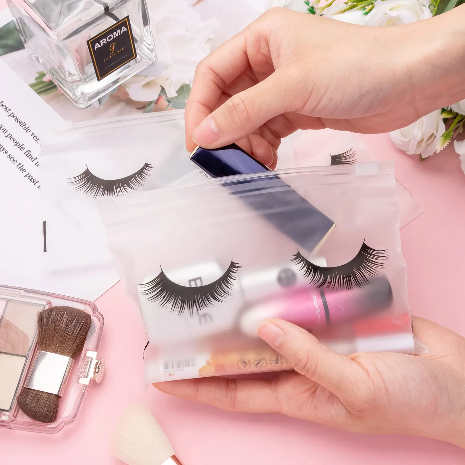 Noverlife Wimpern-Nachsorgetaschen 100 Stk. EVA Reissverschluss