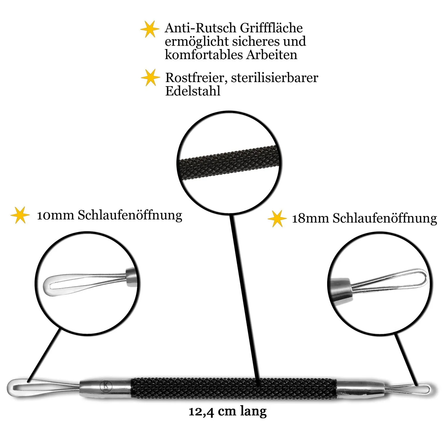 K-Pro Mitesserentferner Komedonenquetscher Edelstahl