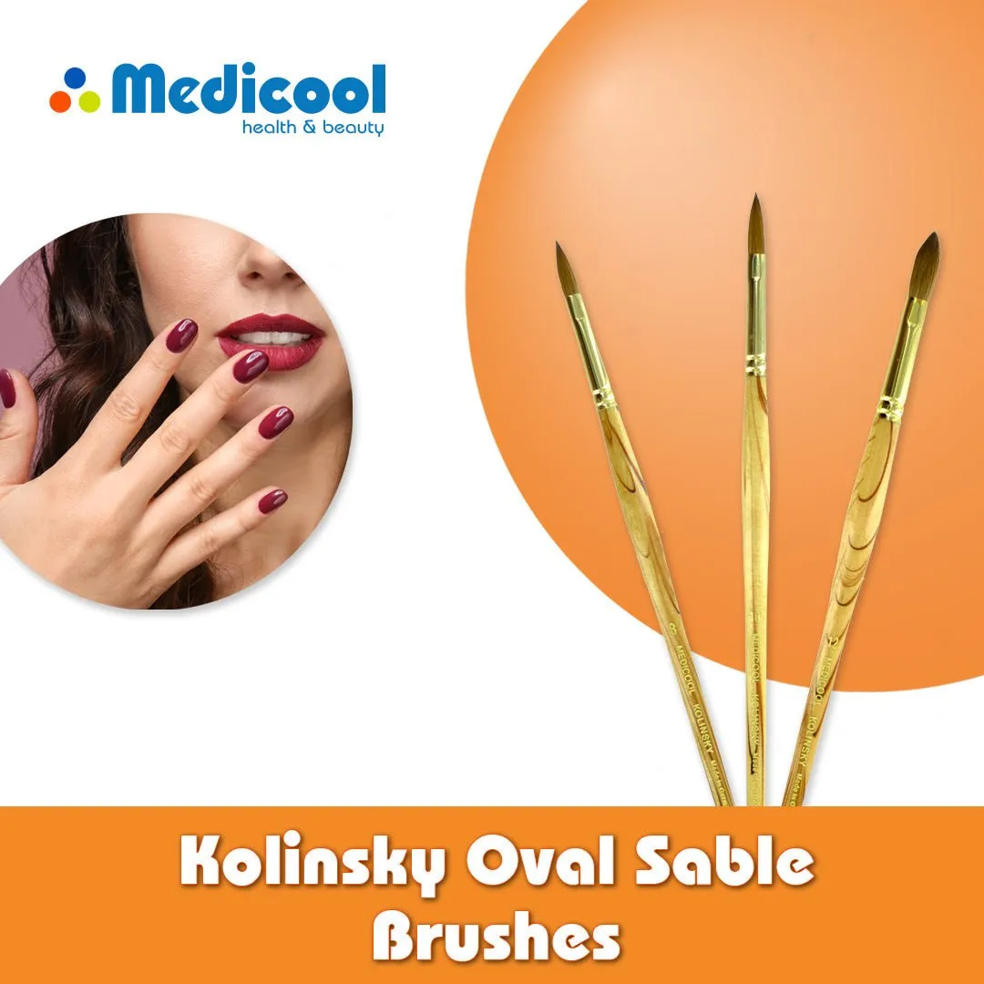 Medicool Kolinsky Oval Nagelpinsel Größe 12 Echthaar