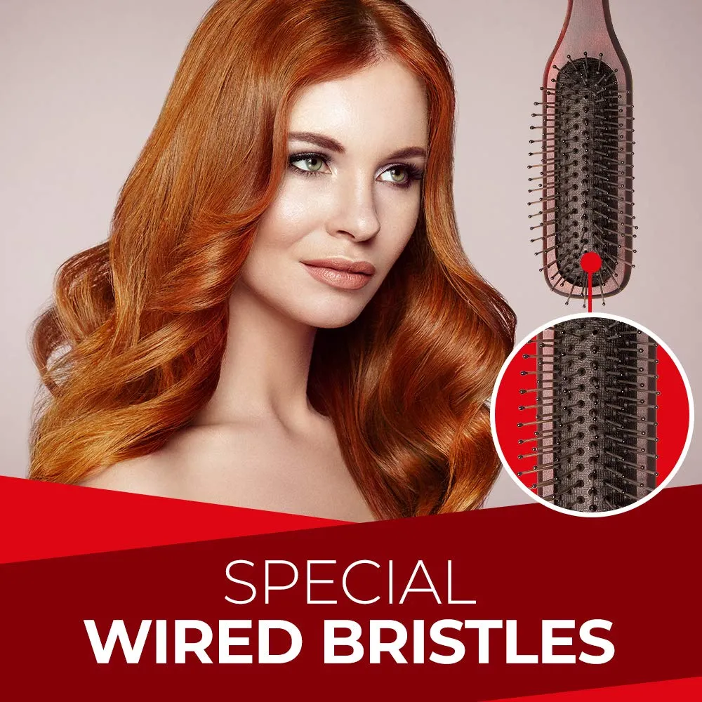 Titania Hair Massagebürste oval groß Holz braun