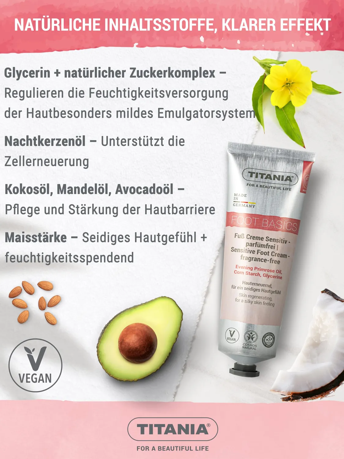 Titania Sensitiv Fußcreme 100 ml parfümfrei vegan