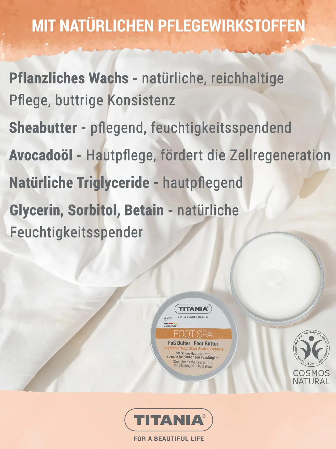 Titania Fußbutter Fußcreme 100 ml Sheabutter