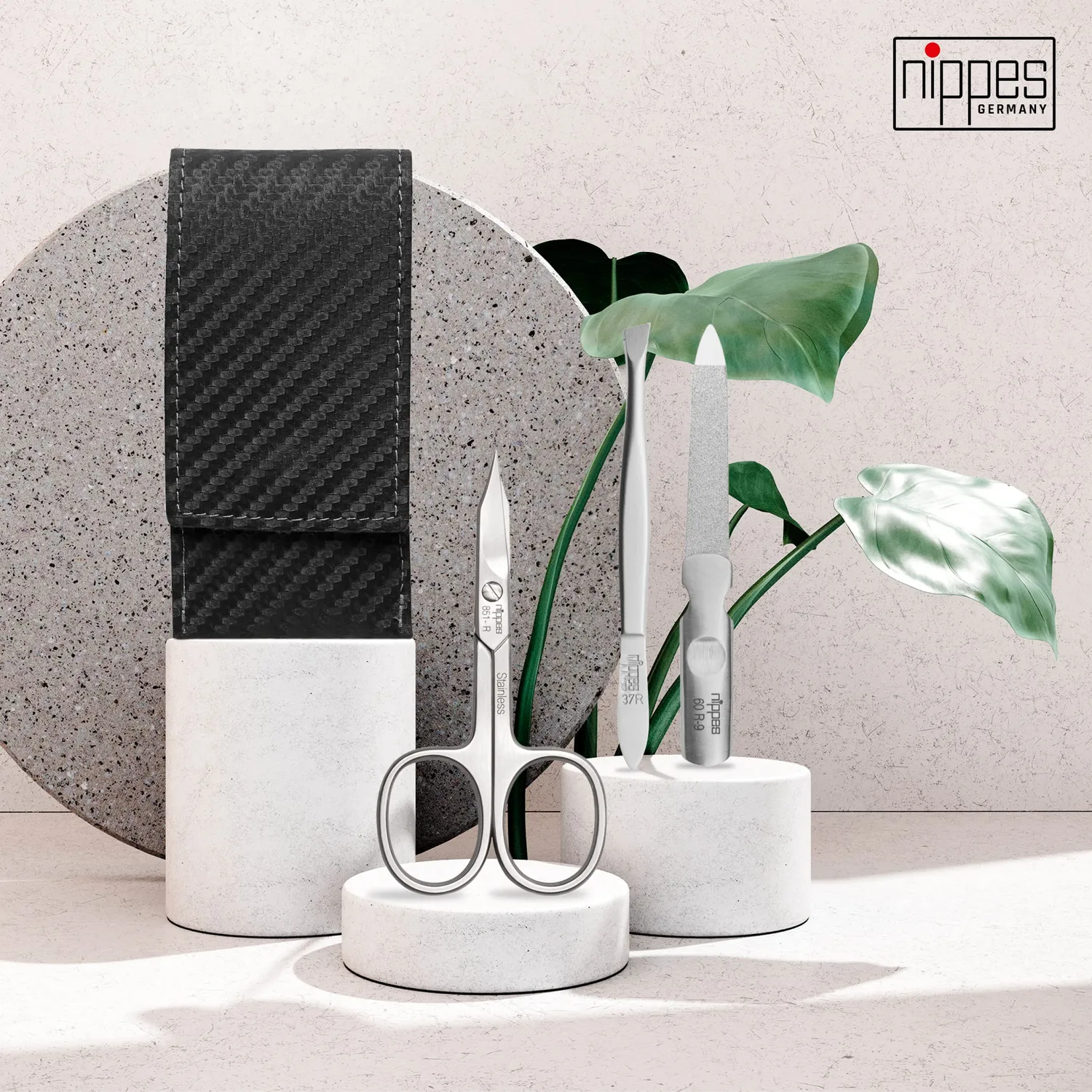Nippes Solingen Premium Karbon Maniküre Set 3-teilig schwarz rostfrei