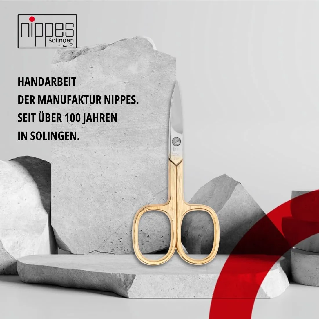 Nippes Solingen Nagelschere 9 cm vergoldet gebogen