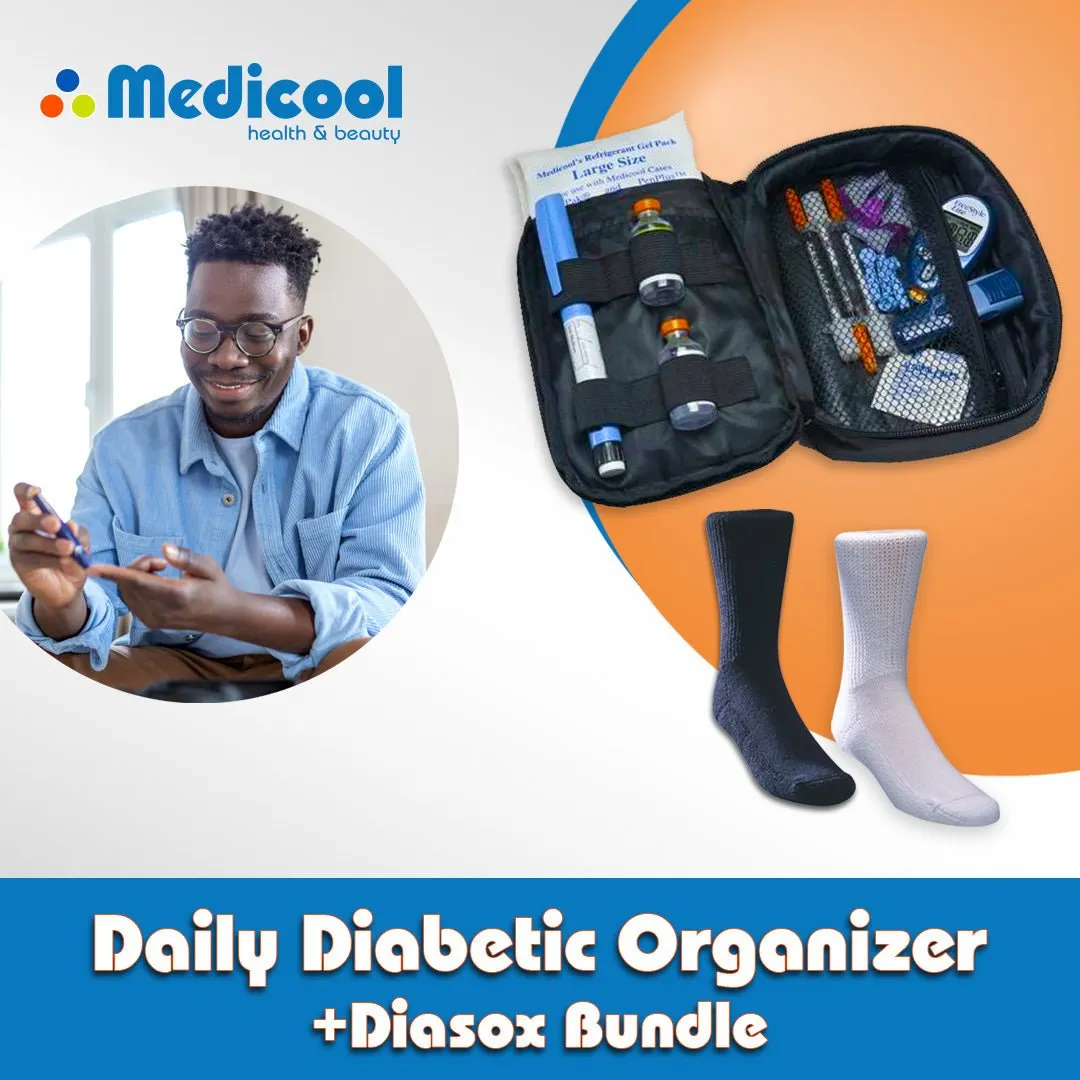 Medicool Organizer Tasche + Diasox Socken Schwarz