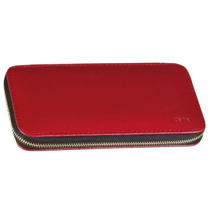 Canal Maniküre-Etui Leder rot leer 8-tlg. 17 cm