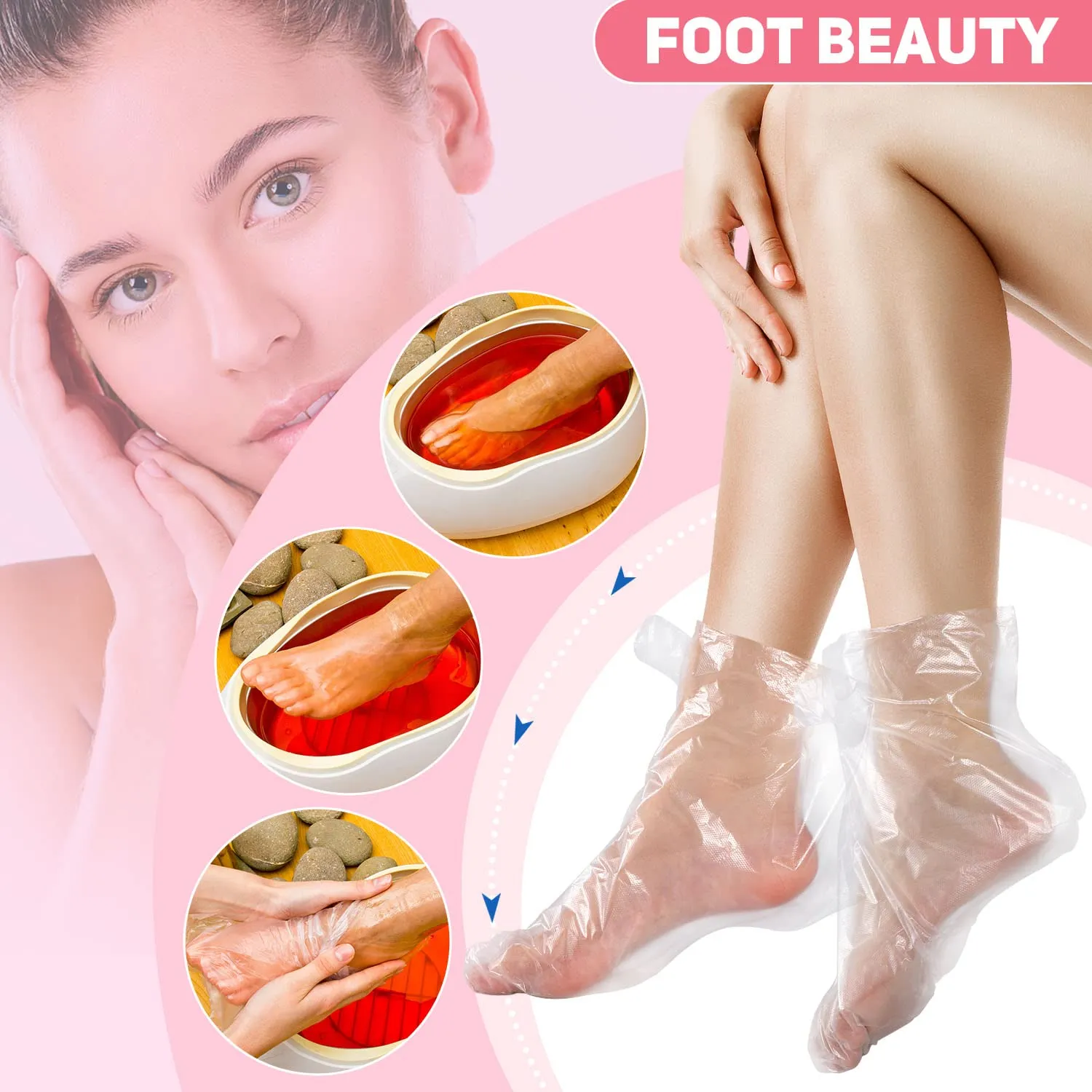 Noverlife Paraffin Einweg-Füßlinge transparent 200 Stück