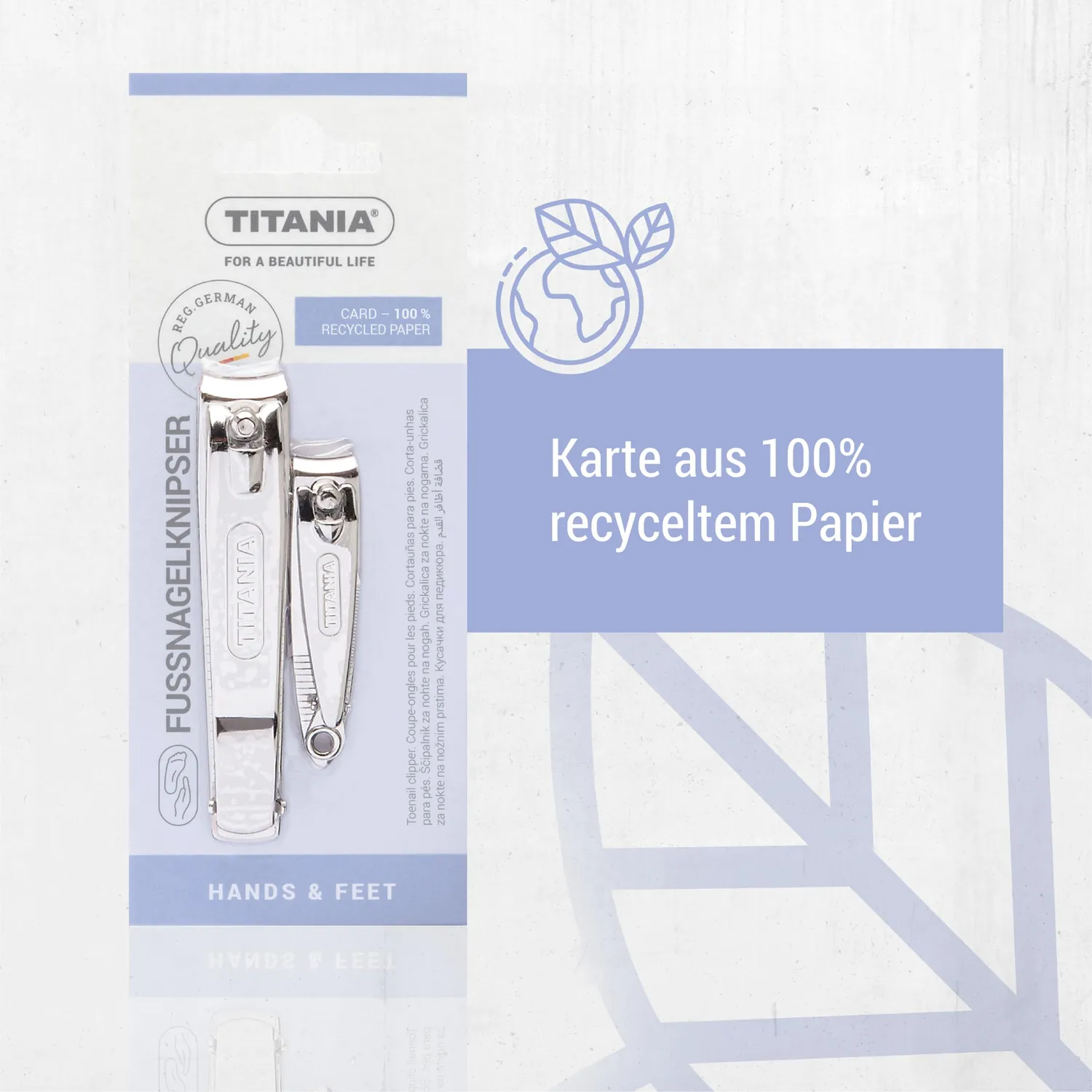 Titania Nagelknipser Set 2-teilig mit Feile silber