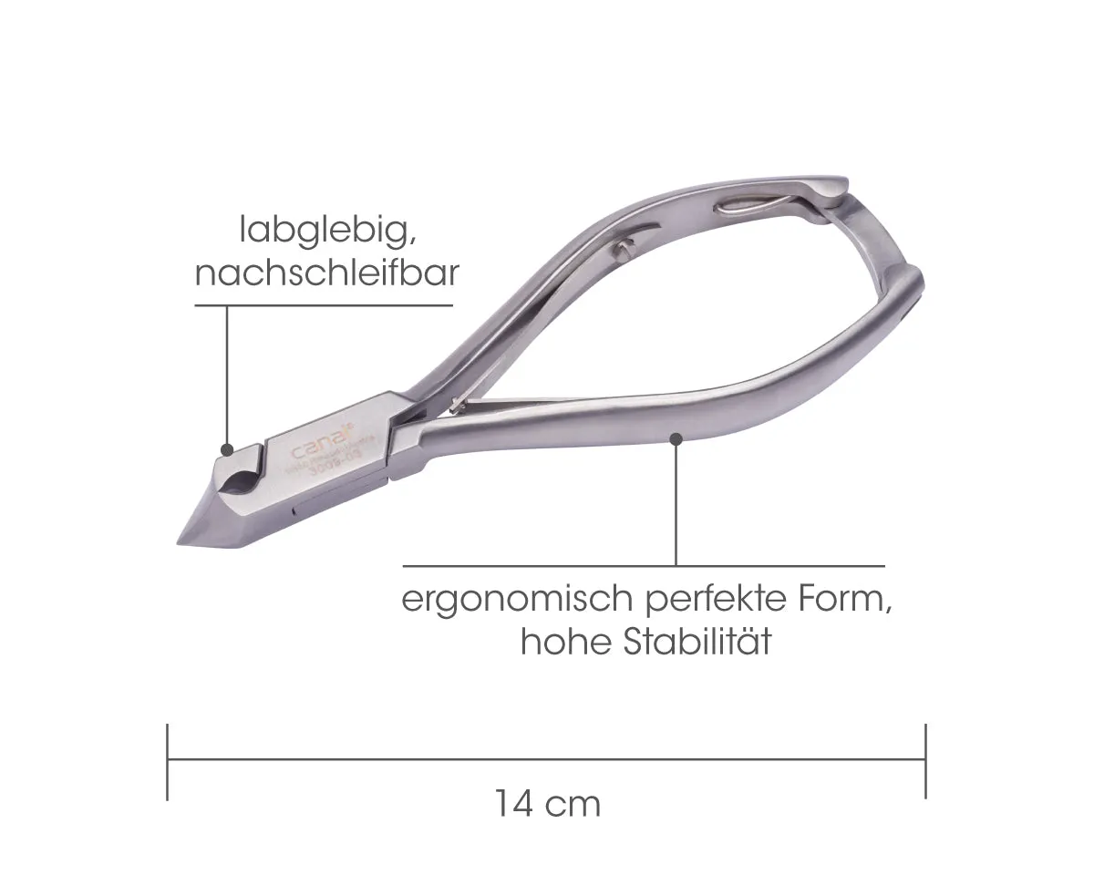 Canal Instrumente Kopfschneider Nagelzange 14 cm zwei Spitzen rostfrei